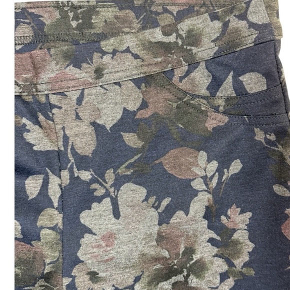 Tribal Womens Legging,Medium Navy Floral Stretch Pull On Slim Fit Pants - Picture 4 of 8